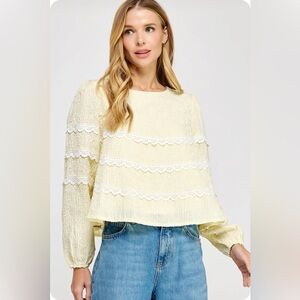 Soft Yellow Long-Sleeve Blouse
